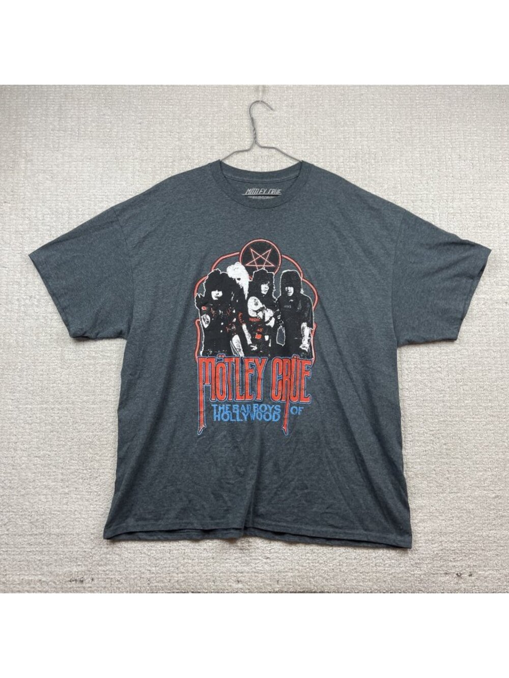 Motley Crue x The Bad Boys of Hollywood T-Shirt  Sz 2XL Gray Short Sleeve Rock